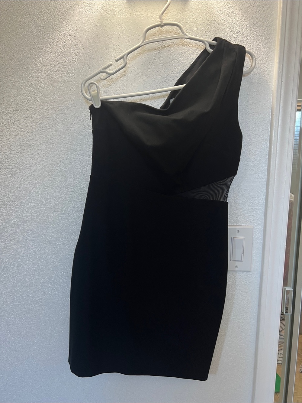 Halston Heritage Black One-Shoulder Cocktail Dress
